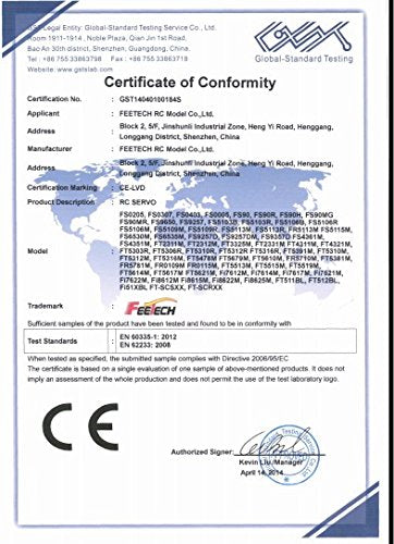 FEETECH FS90R (5 Pack) - 360 Degree Continuous Rotation Servo 9g for Robotic Helicopter Airplane Boat