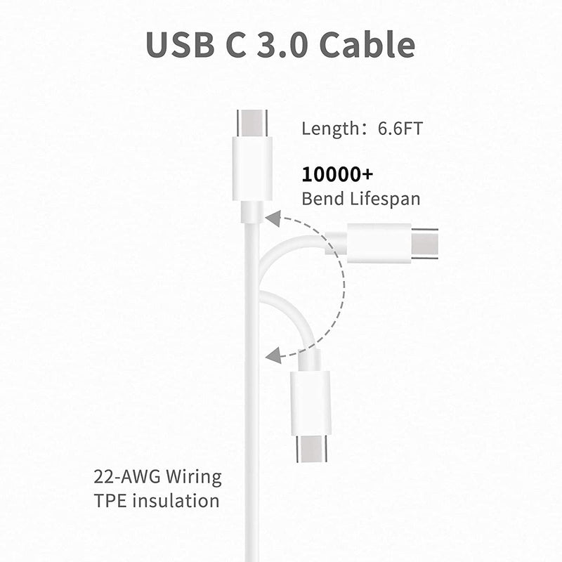 HitGuns Replacement Mac Book Pro Charger, 87W USB C Power Adapter Compatible with 13/15 Inch After 2016, for Mac Book Air After 2018, Works with USB C 87W 61W 30W 29W, Include Charge Cable（6.6Ft）