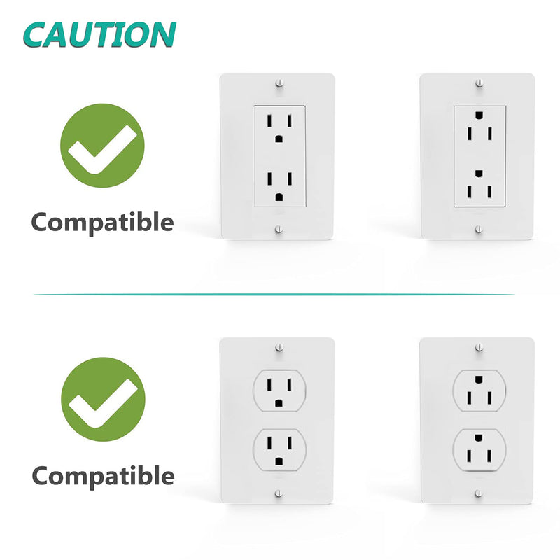 WALI Wall Bathroom Shelf Standard Vertical Duplex Décor Outlet with Cable Channel for Cell Phone, Dot 1st and 2nd 3rd Gen, Google Home, Speaker up to 10 lbs (OLS001-W), 1 Pack, White