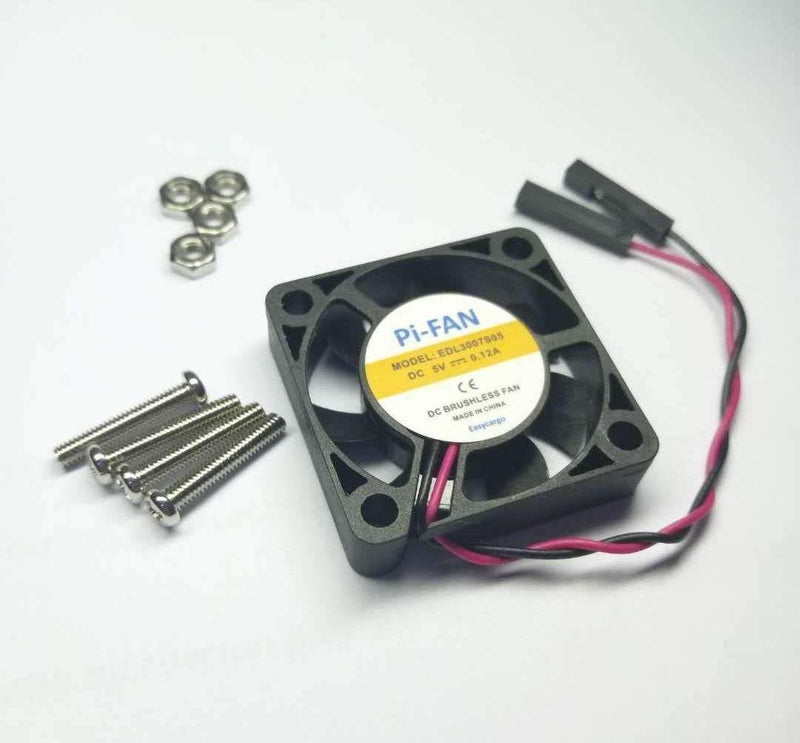 Easycargo Raspberry Pi 4 Fan 30x30x7mm, Raspberry Pi Cooling Fan Brushless 3.3V 5V DC Quiet Fan for Raspberry Pi 4B, Pi 3B+, RetroFlag NESPI Case (30mmx30mmx7mm) (Black 4-Set) Black (4-Set)