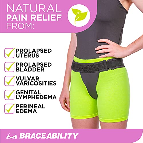 BraceAbility Pelvic Pro Prolapse Support Belt - Women's Prolapsed Uterus Patent-Pending Girdle for Dropped Bladder, Vulvar Varicosities, Postpartum Recovery, and Symphysis Pubis Dysfunction Pain (M) Medium