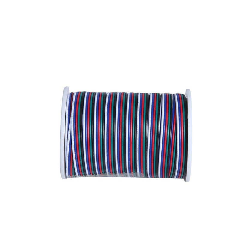 C-able 65.6ft(20m) RGBW Wire Extension Cable with Spool, 12V RGBW 5Pin Led Lights Wires Strip Kit Extend Wire for 5050 3528, with 8PCS RGBW Led Strip Connectors