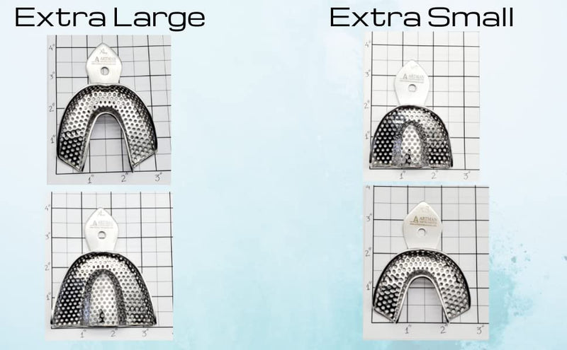 Dental Impression Trays Plasma Coated Perforated Stainless Steel Quick Cleaning Dentures Orthodontics by Artman (Regular Impression Trays Set of 10)
