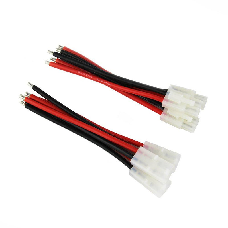 OliYin 3pairs Tamiya Plug Male Female Connector Adapter Cable 14awg 10cm for RC Car Lipo Battery Charge(Pack of 3)