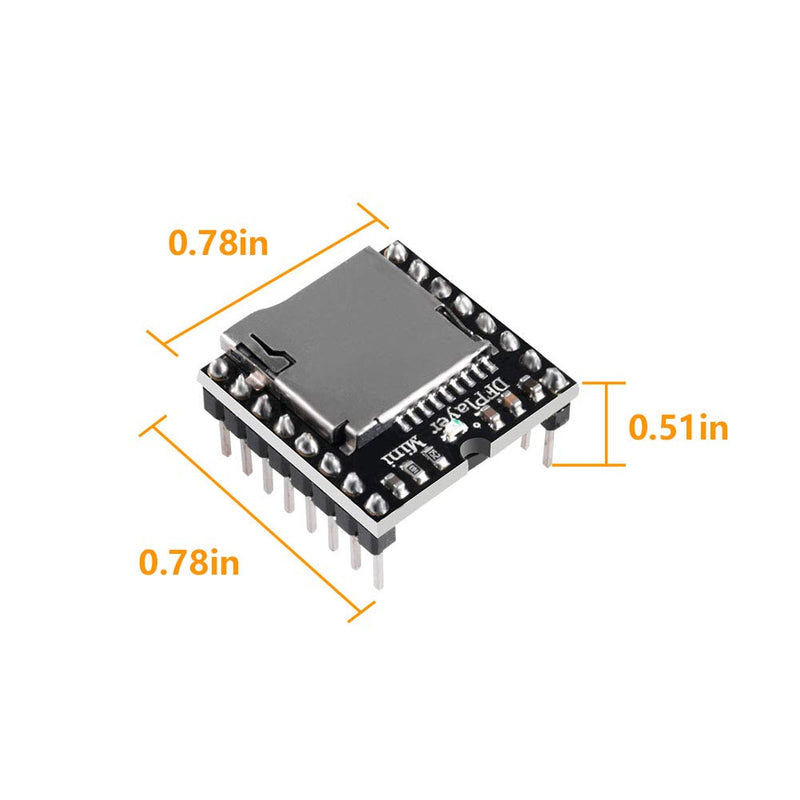 3PCS Mini MP3 Player Audio Module MP3 Voice Decode Board TF Card U Disk IO/Serial Port/AD Board DFPlayer Audio Voice Music Module for Arduino 3PCS MP3 Module