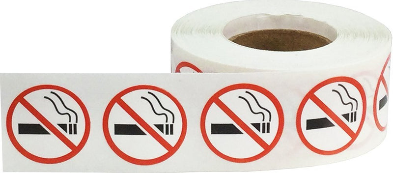 No Smoking Stickers 3/4 Inch 500 Adhesive Labels