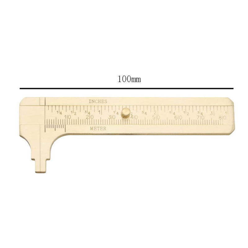 1 Piece Brass Vernier Caliper Brass Sliding Vernier Caliper Mini Brass Pocket Caliper Double Scale Digital Sliding Caplier Measuring Tool 80 mm, 3.15 inch