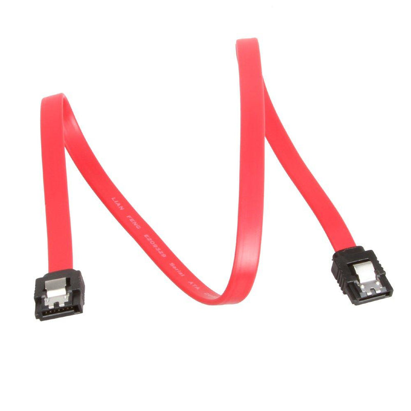LINESO 6 Pack Straight SATA III Cable 6.0 Gbps 18 Inches (red)