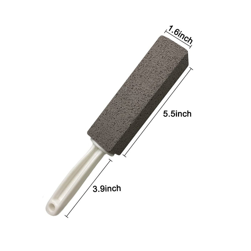 4 Pack Pumice Cleaning Stone with Handle, Toilet Bowl Cleaner Toilet Brush with Non-Slip Long Plastic Handle for Kitchen/Bath/Pool/Household Cleaning