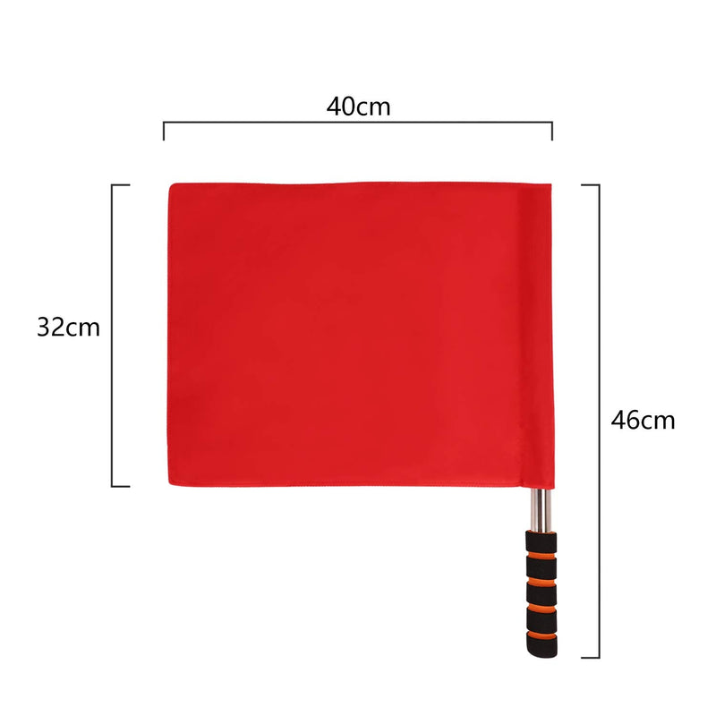 Sports Referee Flags with Metal Pole Foam Red Stainless Steel Hand Signal Flag Track and Field Sports Training Flag Athletic Competition Flag for Soccer Volleyball Football Linesman Command Flags