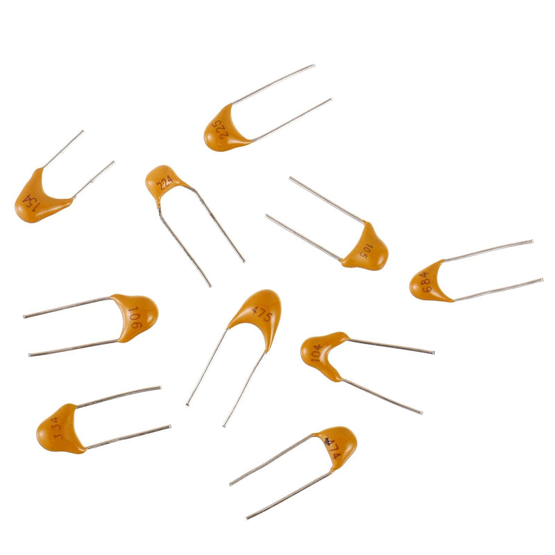 BOJACK 10 Values 300 Pcs Ceramic Capacitor 0.1 0.15 0.22 0.33 0.47 0.68 1 2.2 4.7 10 uF Multilayer Monolithic Ceramic Capacitor Assortment Kit 0.1uF-10uF