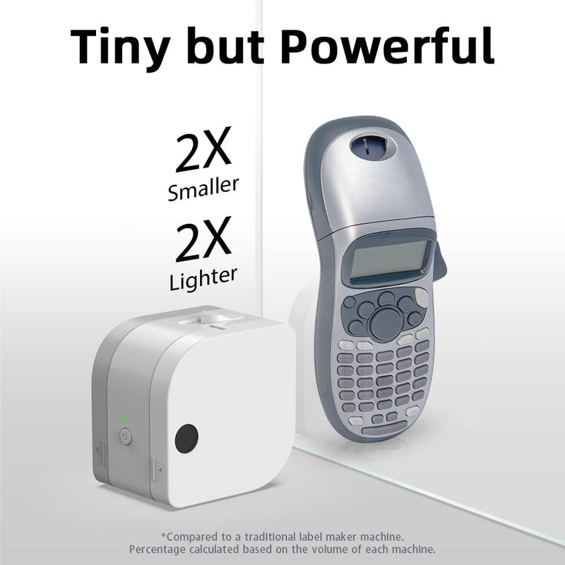 Label Maker with Different Fonts - Bluetooth Label Printer Phomemo P12-Pro USB Rechargeable Label Makers, Thermal Label Printer for Home & Office, Mini Label Maker Easy to Use for iOS & Android Phone Off-White