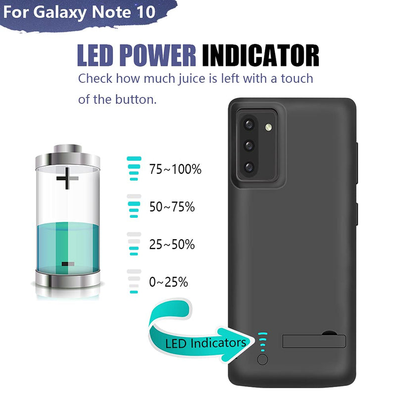 RUNSY Battery Case for Samsung Galaxy Note 10, 5000mAh Rechargeable Extended Battery Charging Case, External Battery Charger Case, Add 100% Extra Juice