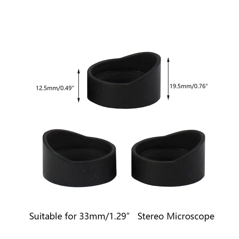Vogueing Tool 2pcs Rubber Eyepiece Cover Eyepiece Protector Cylinder Eyepiece Protector Cup for Binocular Microscope (Bevel Angle 33mm) Oblique Angle 33mm