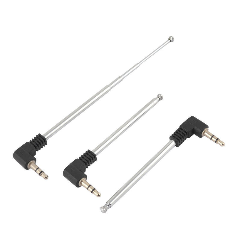 VizGiz 2 Pack 3.5mm Antenna FM AM Radio Telescopic 4 Sections Telescoping Antenna 1/8 inch Jack Plug Connector Retractable 8.5cm-25cm for Mobile Cell Phone Bluetooth Mini Speaker Radio ANT Port