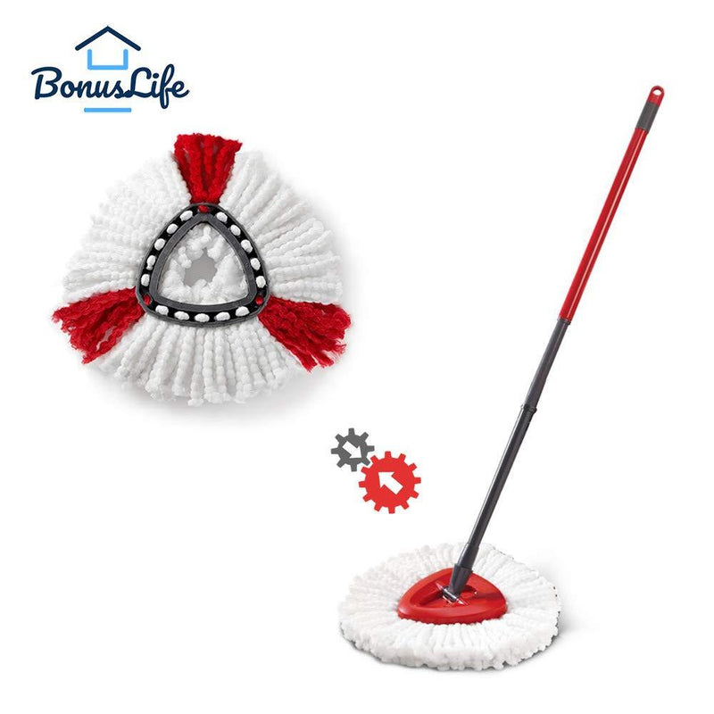 BonusLife 3 Pack Mop Head Compatible with Spin Mop Power Refill Easy Cleaning Microfiber