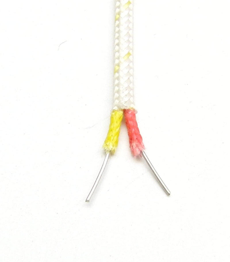K-Type Thermocouple Wire AWG 24 Solid w. High Temperature Fiberglass Insulation up to 700 Degree C or 1300 F - 10 Yard roll