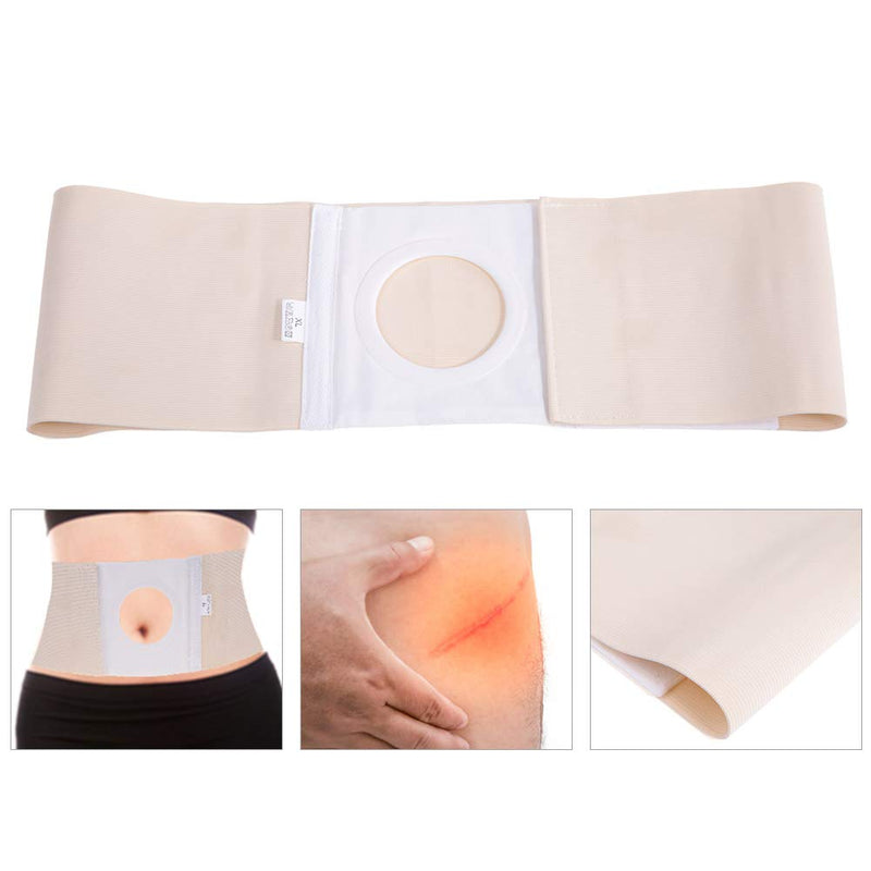 3 Sizes Ostomy Belt, Unisex Ostomy Hernia Support Belt Abdominal Binder Brace Ostomy Hernia Belt Stoma Support Wraps for Prevent Parastomal Hernia Stoma Opening(L) L