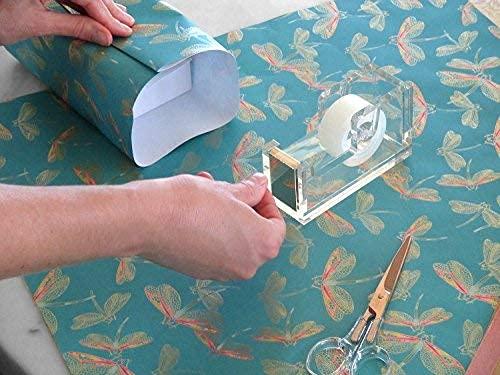 Acrylic Tape Dispenser - Gold Office Desk Dispenser for Clear Tape - Decorative Accessory for Home, School, or Work
