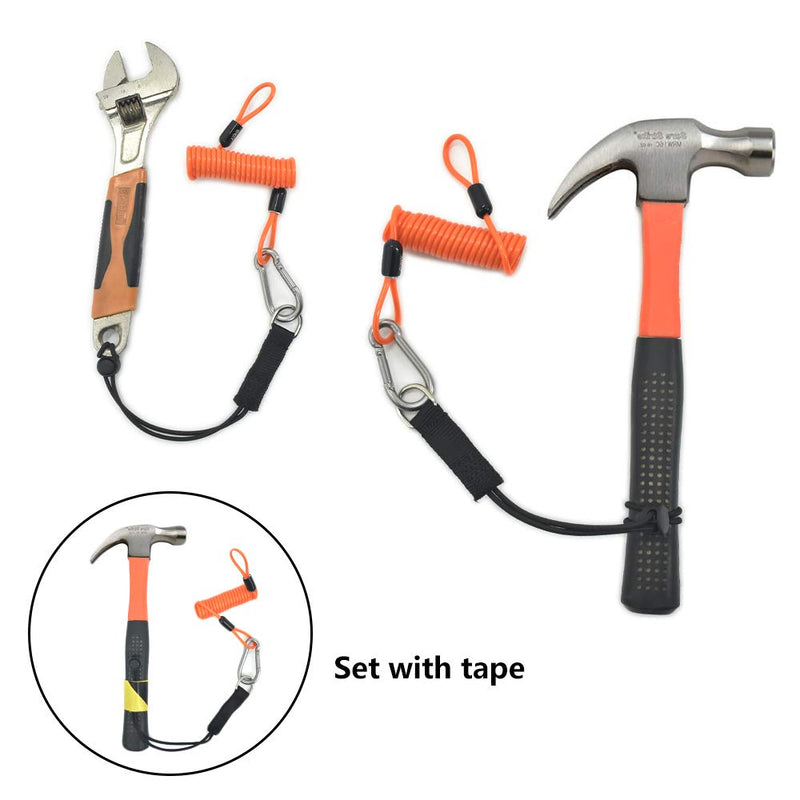 Tool Tethering Kit, Includes 1 x Fishing Lanyards with Carabiner,2 x Tool Tail Attachment with Loop End, 1 Set