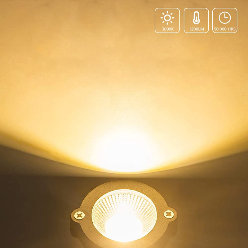 12W 2 Pack LED Spot Lights Indoor for Plants Uplights Spotlight Lamp Accent Lighting for Indoor Plants ,120V Landscape Lights Warm White Up Light 6FT Cord with US 3 Prong (Base and Stake Included)