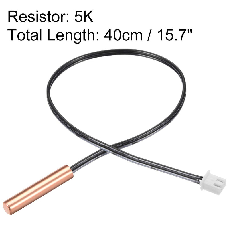 uxcell 5 Pcs 5K NTC Thermistor Probe 15.7 Inch Copper Sensitive Temperature Temp Sensor for Air Conditioner