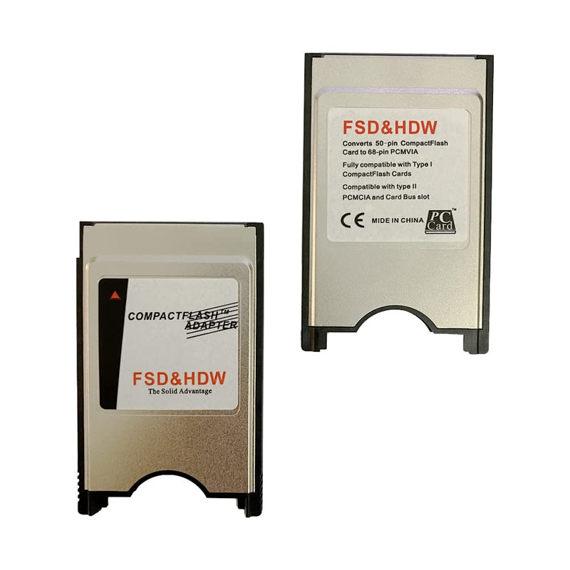 Compact Flash Memory Card Adapter PCMCIA Ata Adapter PC Adapter Reader CF Type I to PCMCIA (2 Pack)