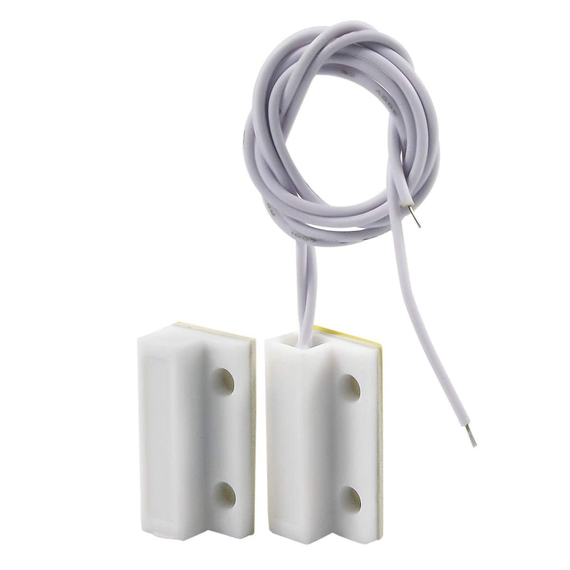 BNYZWOT MC-38 Surface Mount Wired NC Door Sensor Alarm Magnetic Reed Switch White 10 Pair