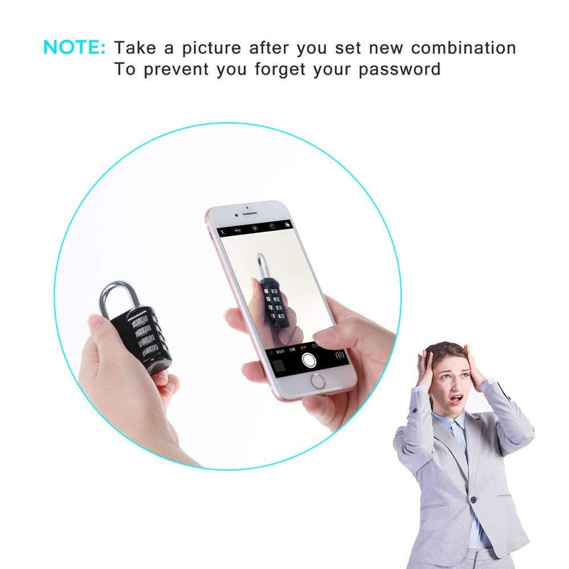 ZHEGE Combination Lock, 4 Digit Outdoor Combination Padlock for Gym, School, Gates, Doors, Hasps and Storage (Red) Red1