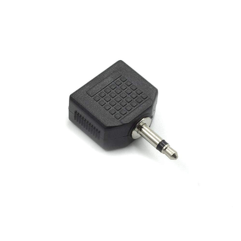 QMseller 3.5mm Mono Male to Dual 3.5mm Female Mono Audio Y Splitter Microphone Converter Headphone Adapter Connector - 6 Pcs
