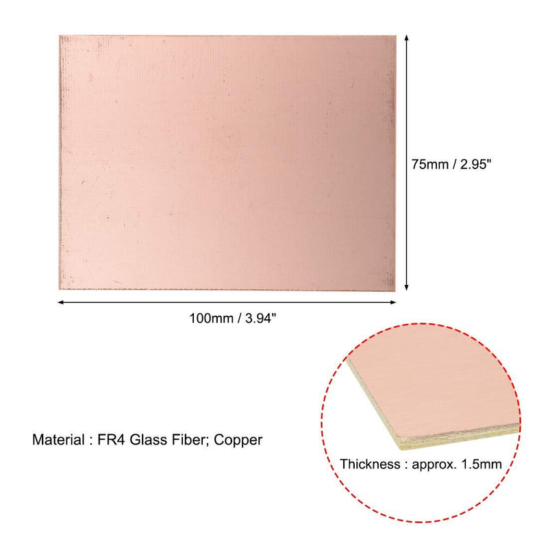 uxcell Double-Sided Copper Clad Laminate PCB Circuit Board, FR4 100x75mm 3.94x2.95 inch, 1.5mm Thickness DIY Prototyping PCB Board, Name Board, 20pcs