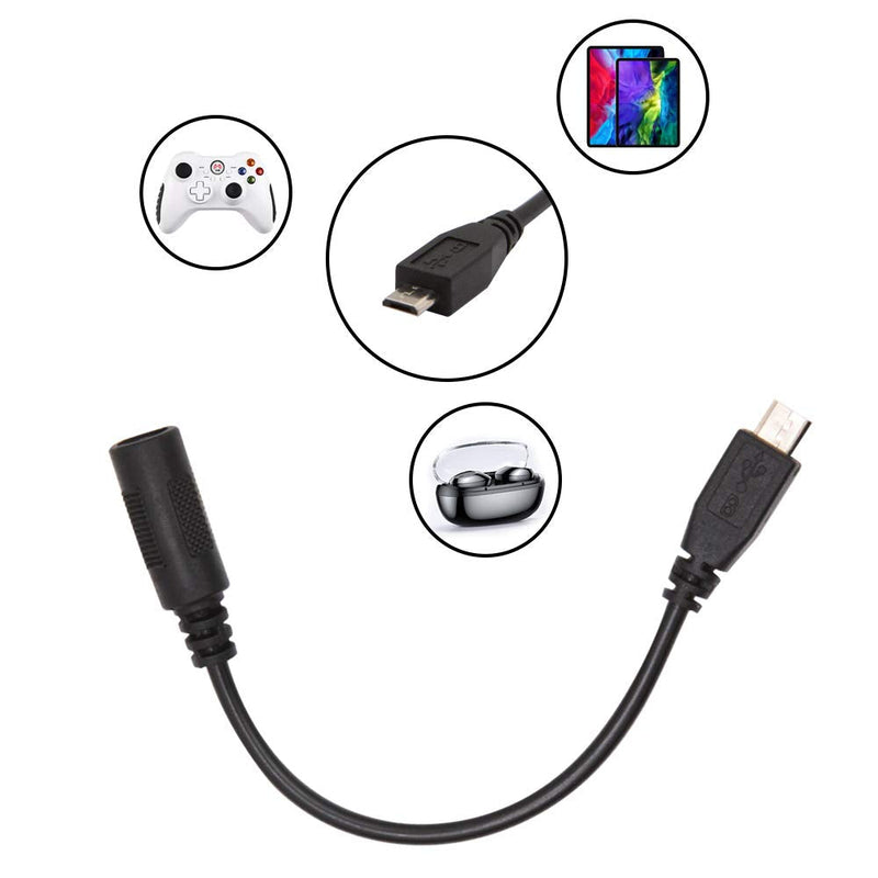 5PCS DC 5.52.1mm Female to Micro USB Male Connector Adapter 5V Power Cable