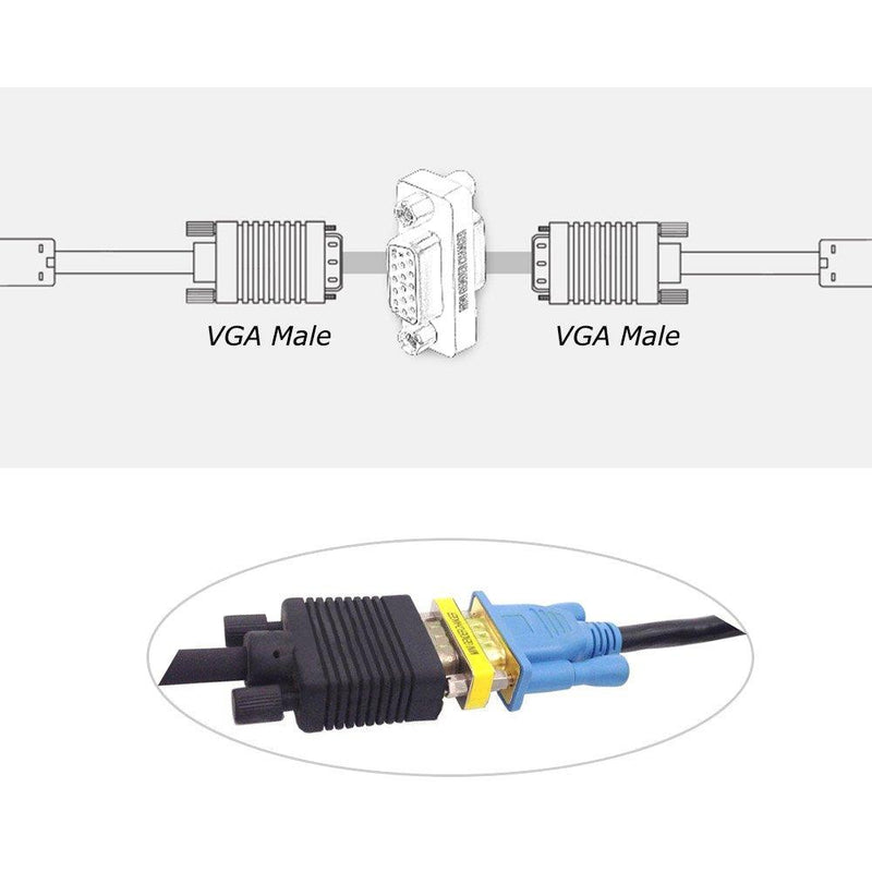 SVGA Connector, WOVTE DB HD New 15 VGA SVGA KVM Female to Female Gender Changer Adapter Coupler Pack of 2 2Packs