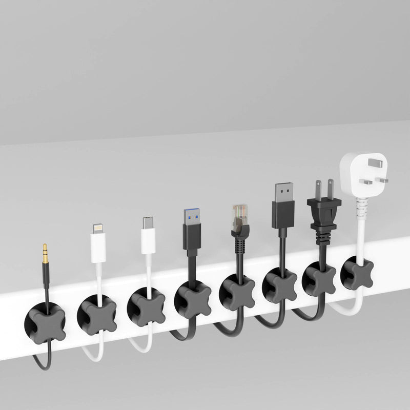 Magnetic Cable Holder Desktop Multipurpose Cord Keeper Cable Organizer Clip Cable Management for Home Office Supplies Wire Organizer (Black 10Pcs) Black 10Pcs