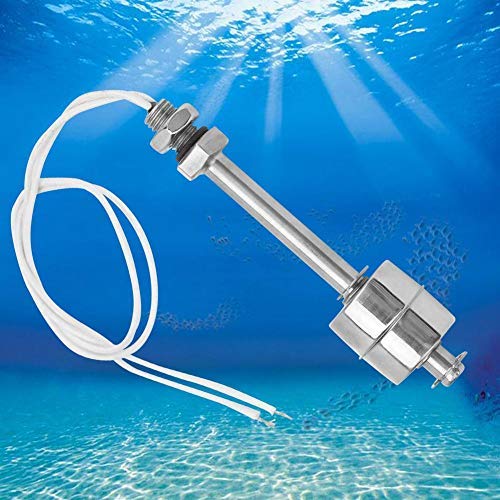 Liquid Level Sensor, AC/DC 0~220V Stainless Steel Liquid Water Level Sensor Liquid Float Switch Tank Vertical Water Level Sensor for Pool Can 100mm