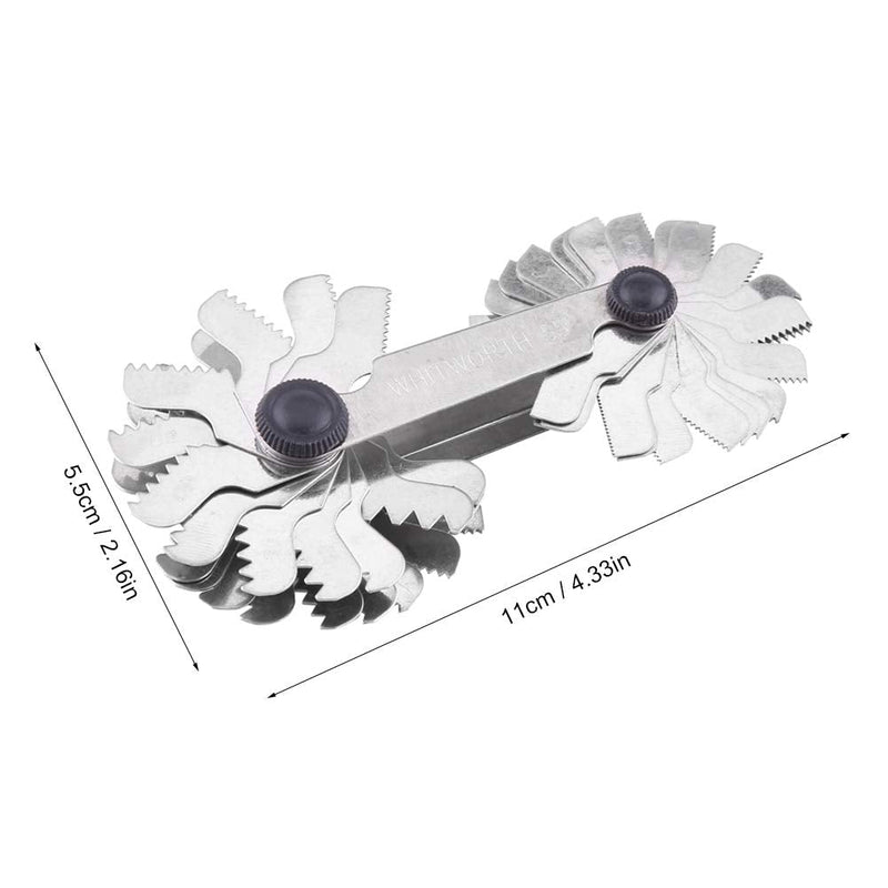 Thread Pitch Gauge Set, Stainless Steel Screw Thread Pitch Measuring Tool(Metric/Imperial 52-Leaves)