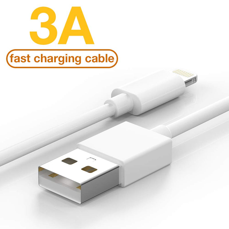 5 Pack(10FT)[Apple MFi Certified]iPhone Charger Long Lightning Cable 10 Foot Fast Charging iPhone Charger Cable USB Cable Compatible iPhone 13/12/11 Pro Max/Mini/XS MAX/XR/XS/X/8/7/Plus/6 iPad AirPods White(5 Pack 10 FT)
