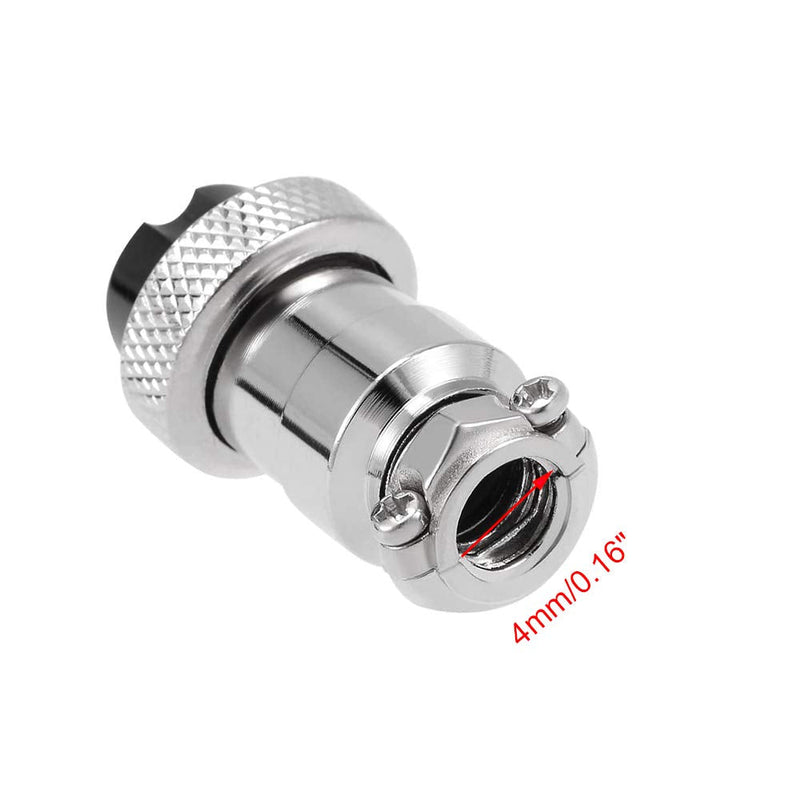 Hxchen 2 Sets 4-Pin Metal Male Female Thread Panel Connector 12mm GX12-4P Aviation Plug Silver