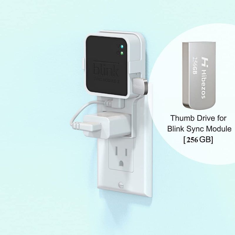 256GB USB Flash Drive and Outlet Mount for Blink Sync Module 2, Save Space and Easy Move Mount Bracket Holder for Blink Outdoor Indoor Security Camera System, Without Messy Wires or Screws