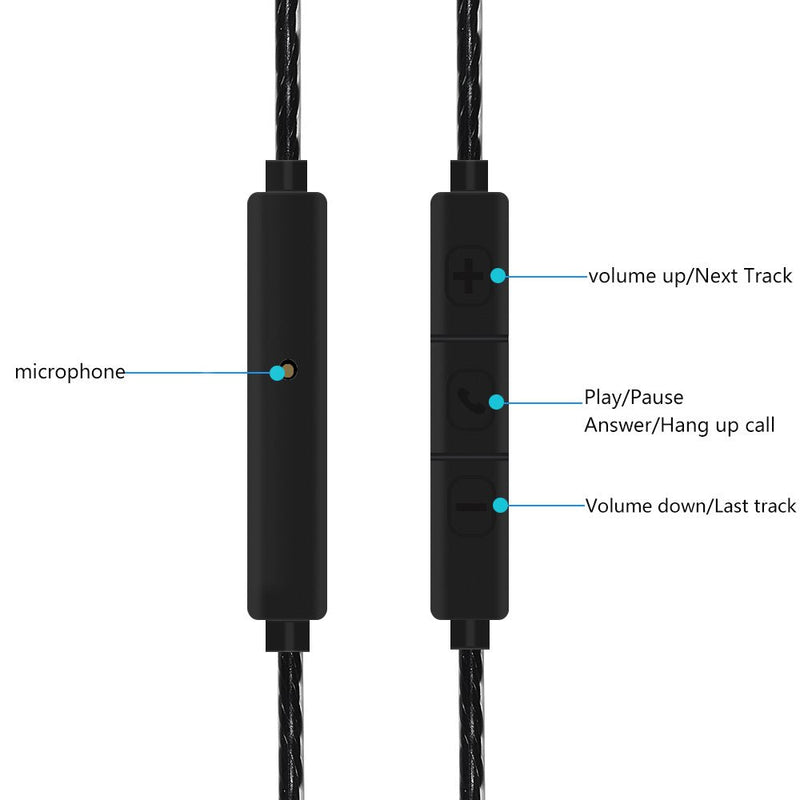 Alitutumao Replacement Audio Cable Aux Cord with Inline Mic Remote Volume Control Compatible with Sol Republic Master Tracks HD V8 V10 V12 MFI X3 Ultra XC Headphones Cable Wire Black Black with Mic
