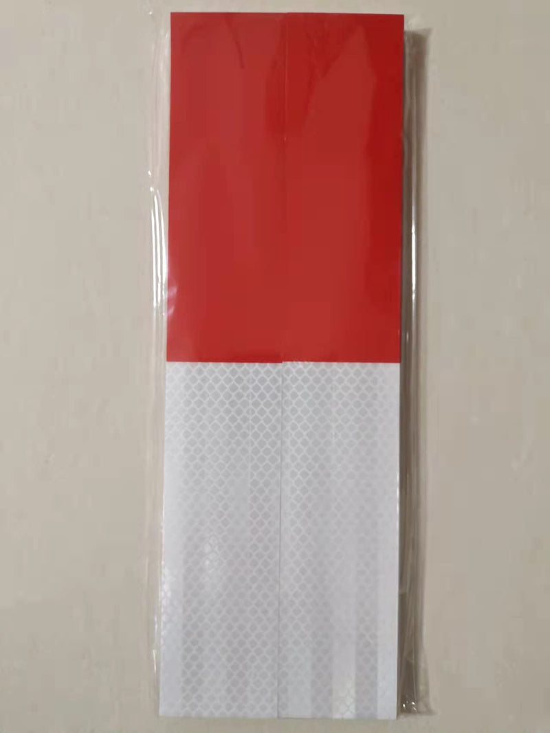 Reflective Tape Reflective Tape for Trailers 2”x12'', 10pack Waterproof Self Adhesive Auto Truck Reflector Strips Hazard Caution Warning Sticker for Road Signs, Trucks, RVs, Cars (White + Red)