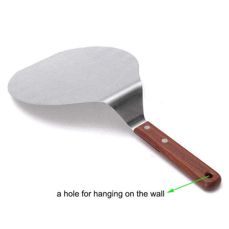 NUOMI Stainless Steel Pizza Peel with Wood Handle 8-Inch Pizza Paddle