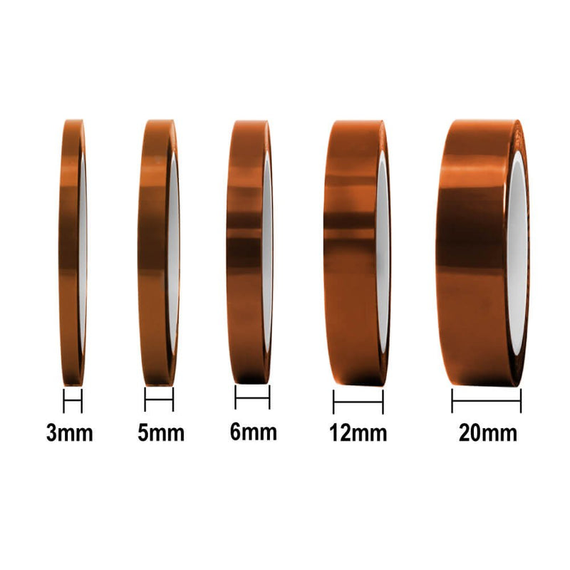 Selizo High Temp Tape, 5 Pack Multi – Sized 1/8”, 15/64”, 15/64”, 15/32”, 5/64”, Heat Resistance Up to 280℃ (536℉)