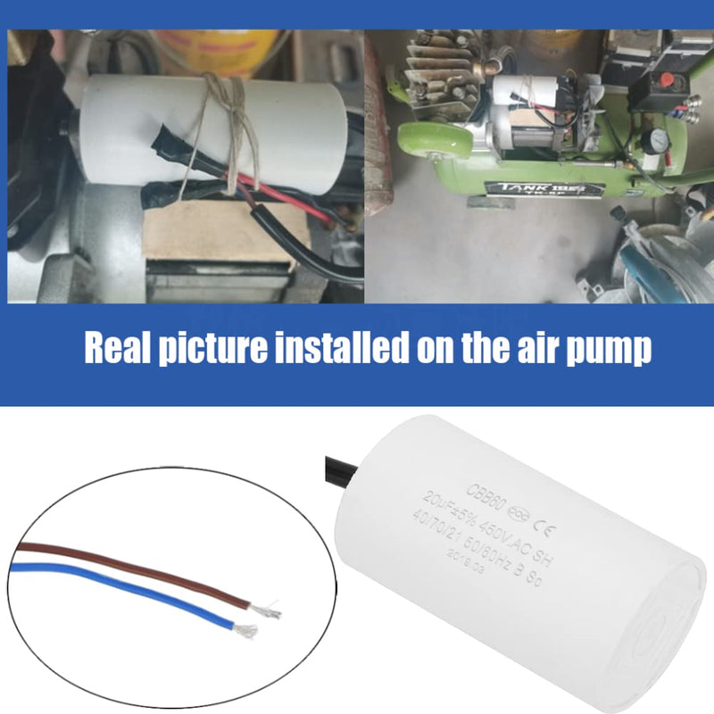 Starting capacitor, CBB60 capacitor 20µf 450V capacitor motor starting capacitor motor running capacitor microfarad capacitor with wire line CBB60 450V 20uF cable