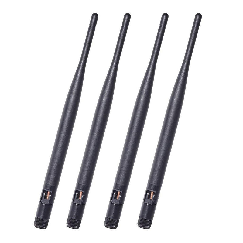 Bingfu Dual Band WiFi 2.4GHz 5GHz 5.8GHz 6dBi MIMO RP-SMA Male Antenna (4-Pack) for WiFi Router Wireless Network Card USB Adapter Security IP Camera Video Surveillance Monitor 4-Pack