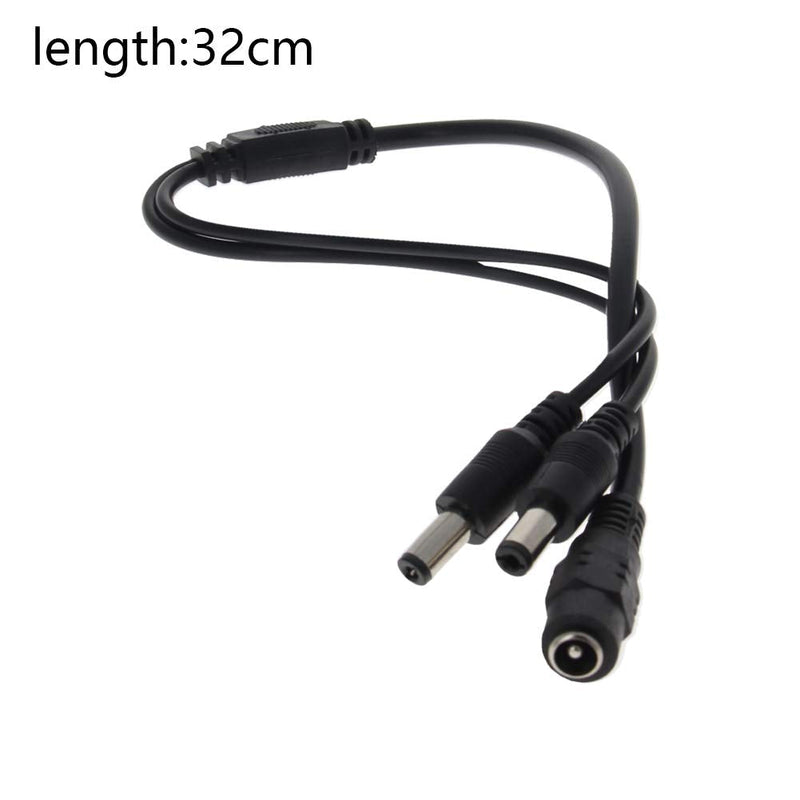 Fielect 2pcs DC Power Splitter 1 Female to 2 Male 5.5mm x 2.1mm Adapter Cable for CCTV Camera LED Strip Lights 2pcs 1 to 2