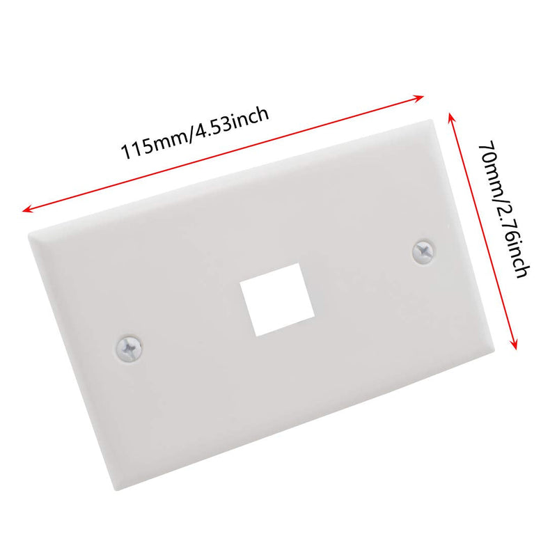 CAT.6 RJ45 Ethernet Wall Plate, OZXNO 1-Pack Cat6 Network Keystone Jack Inline Coupler Faceplate with RJ45 Module Connector Compatible with Cat7/6/6e/5/5e Devices (1 Port) 1-Port