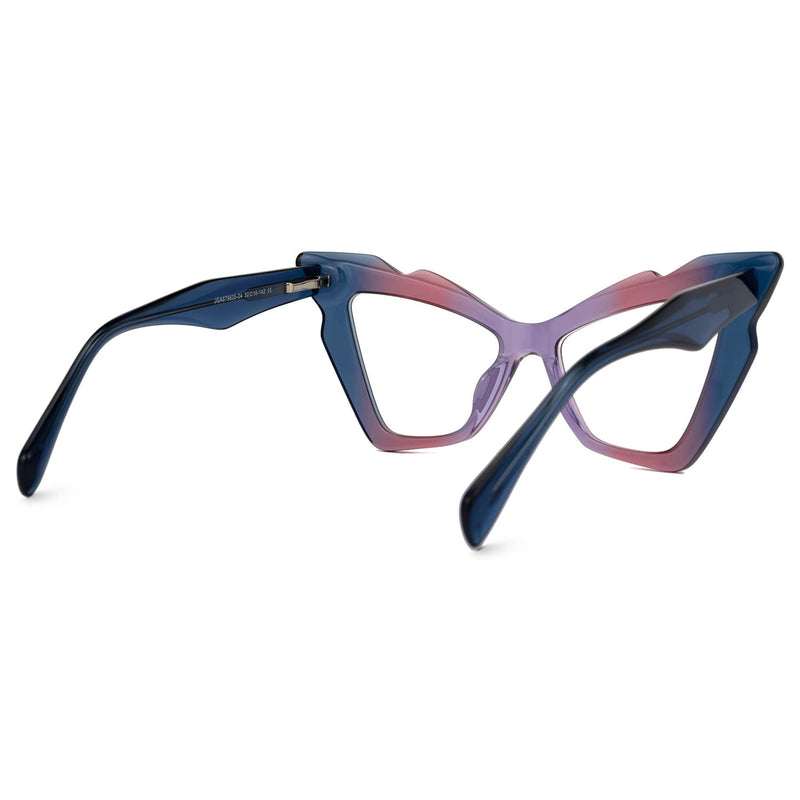 Zeelool Stylish Butterfly Glasses Frame for Women with Non-prescription Clear Lens Wafae ZJGA879605 Zjga879605-04 Pink-blue Blue Light Blocking Lens