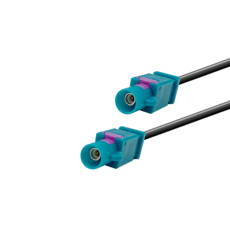 POBADY Car Radio AM/FM Antenna Amplifier Splitter Dual Fakra Z Male Plug to DIN Male Plug Splitter Cable 43CM/16.9IN Compatible with FM AM Car Radio