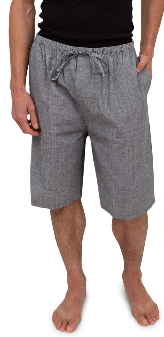 Andrew Scott Men's Soft Poplin Woven Pajama & Sleep Jam Cargo Short Lounge Pants | Multi Packs XX-Large 3 Pack - Black & Blue Plaid